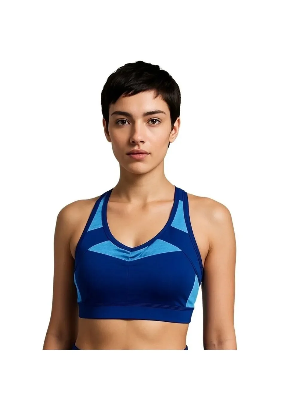 Sport Bra Champion workout top atletic high impact wire free blue Criss-cross